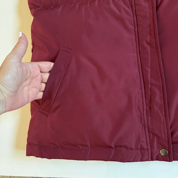 J. Jill Puffer Vest Womens Front Zip Snap Pockets Goose Down Size Small EUC Plum - Picture 3 of 9